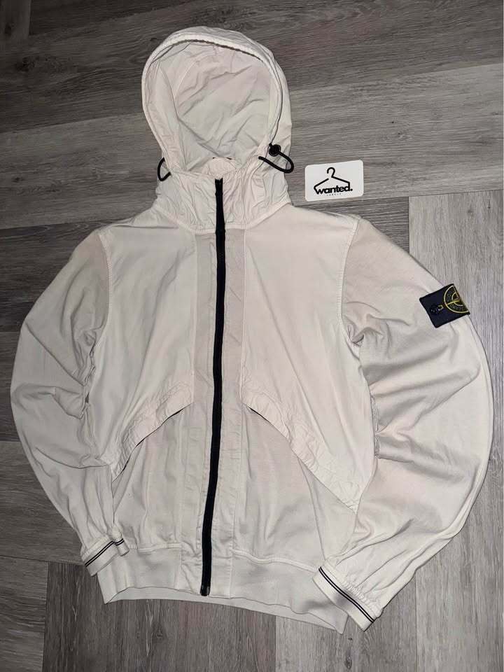 Rare Stone Island Two-Tone Nylon/Cotton Hooded Jacket