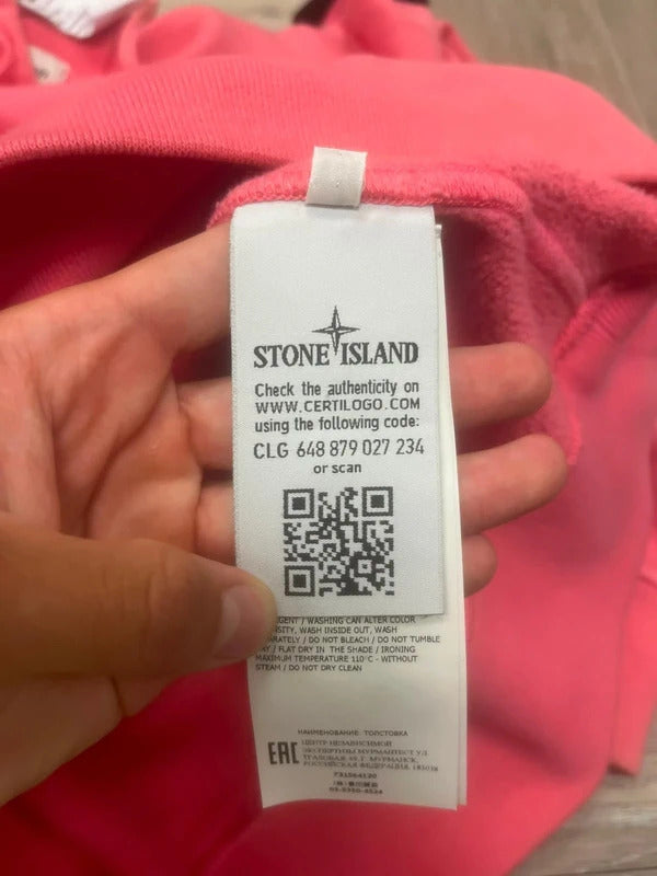 Stone Island Hoodie in Bright Pink