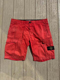 Red Stone Island Cargo Shorts