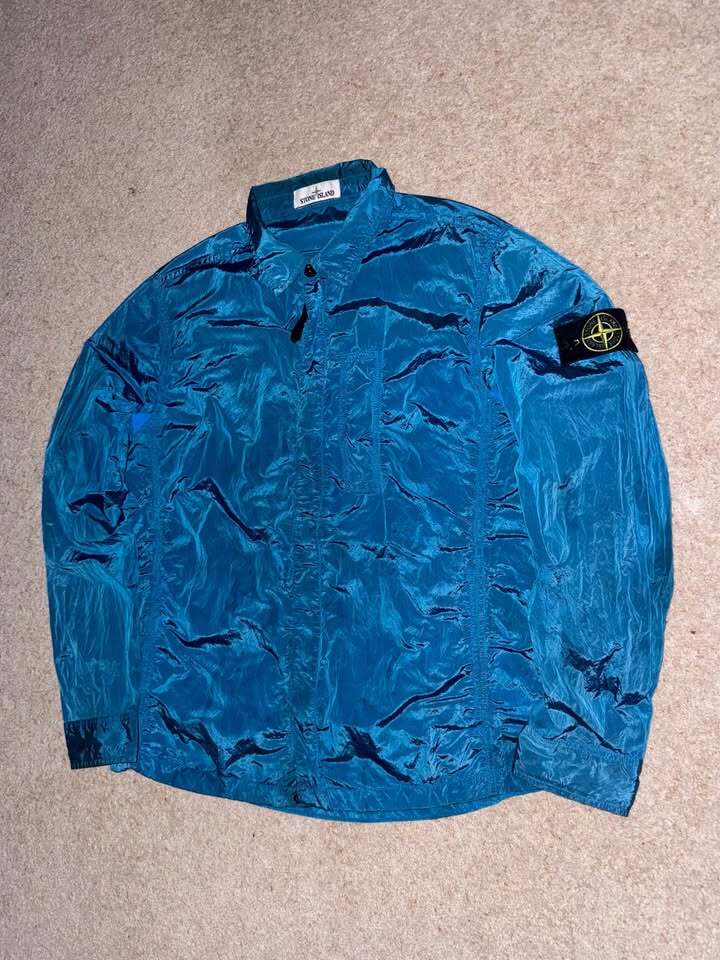Blue Stone Island Nylon Metal Shimmer Jacket