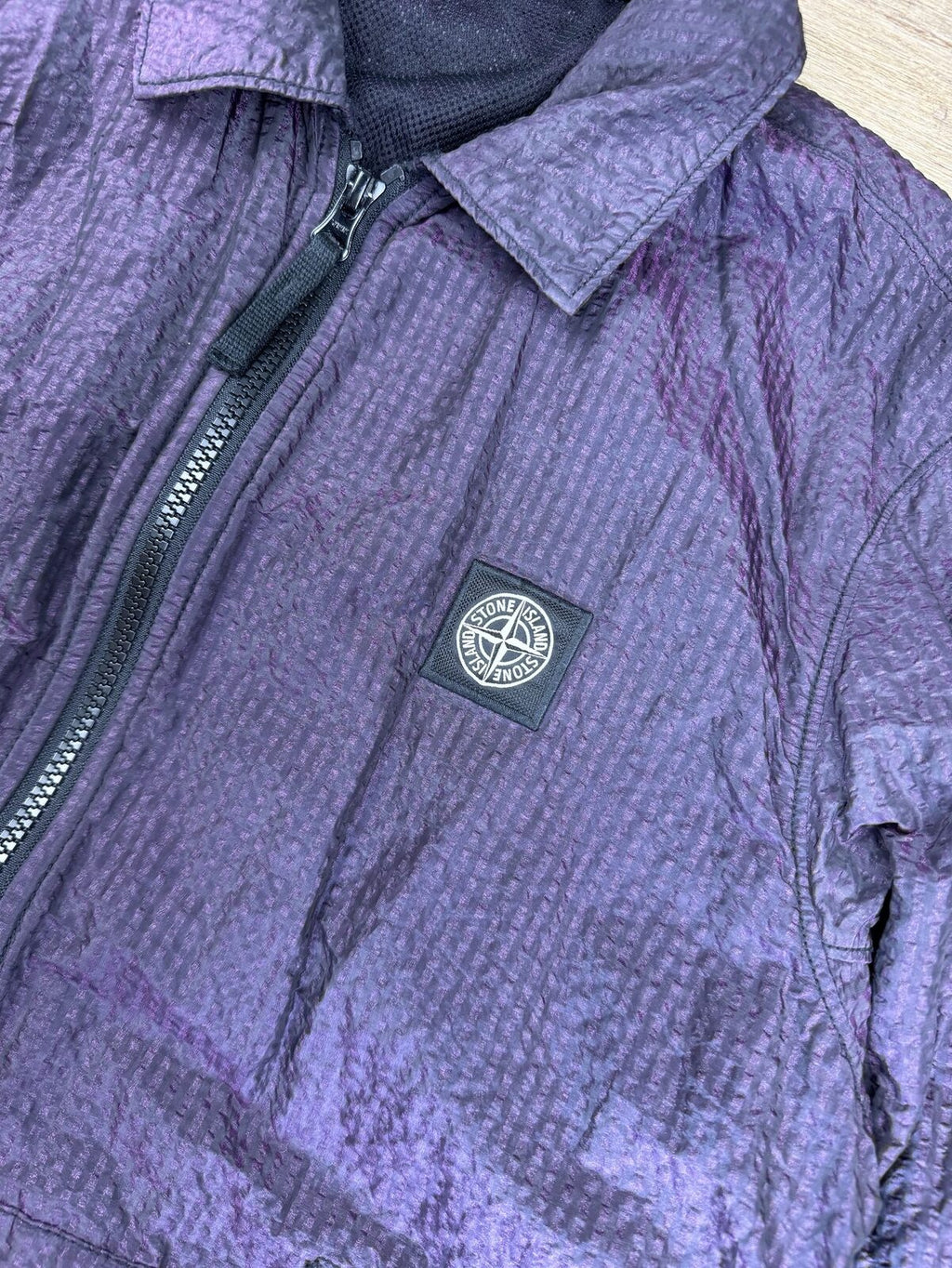 Stone Island AW2020 Purple Iridescent Nylon Seersucker Jacket - S