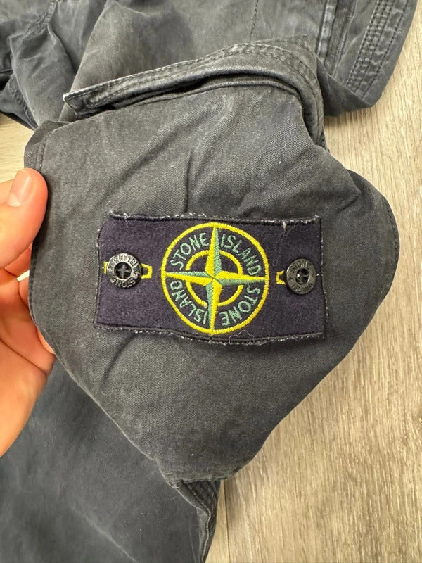 Classic Brushed Black Stone Island Cargos