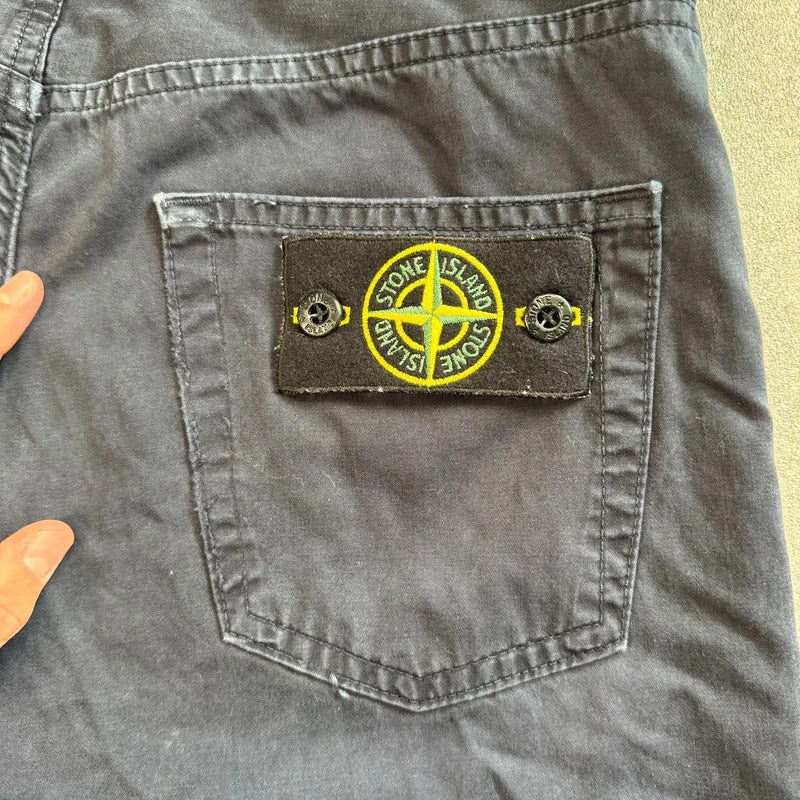 Navy Stone Island Chino Trousers